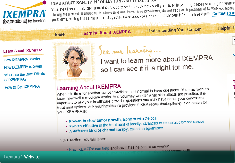 Ixempra Website